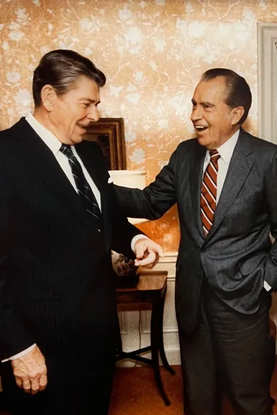 Ronald Reagan and Richard Nixon on Camera