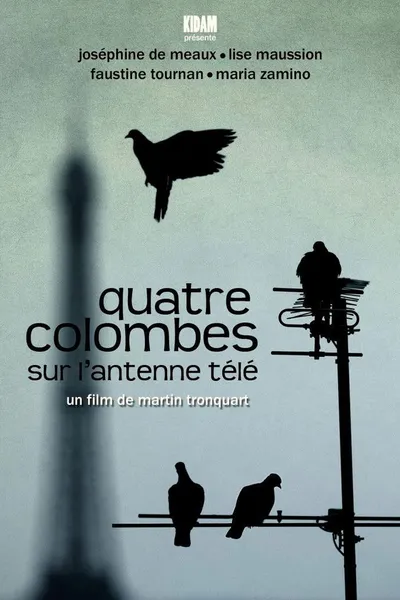 Quatre colombes sur l'antenne télé